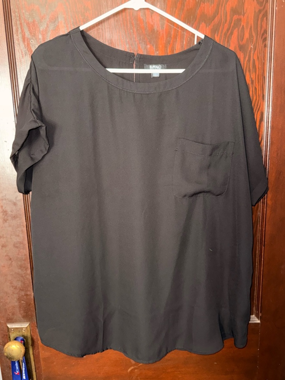 Buffalo David Bitton Black Short Sleeve Blouse
